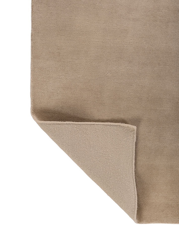 sthir beige and brown wool hand knotted Rug - Perspective