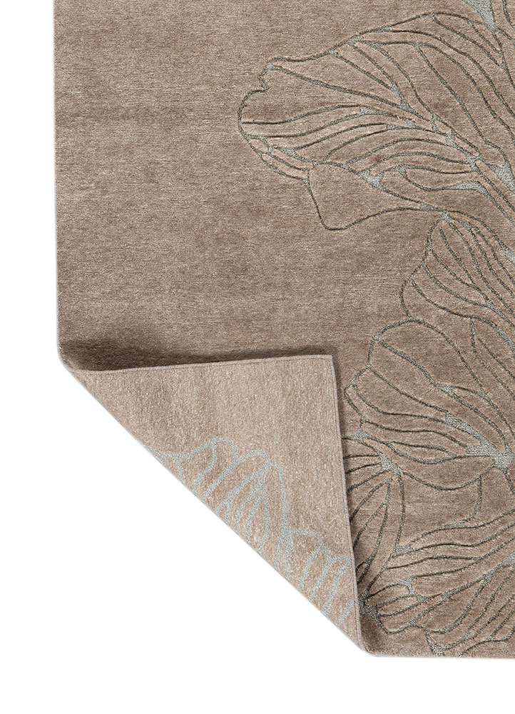 azalea beige and brown wool hand knotted Rug - Perspective