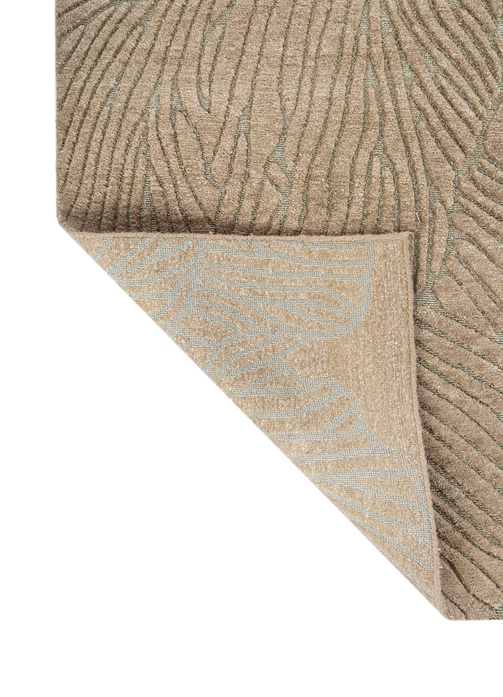 azalea beige and brown wool and zari hand knotted Rug - Perspective