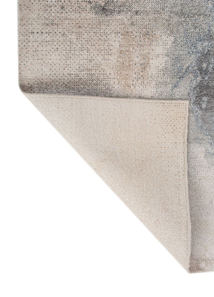 entropy ivory bamboo silk hand knotted Rug - Perspective