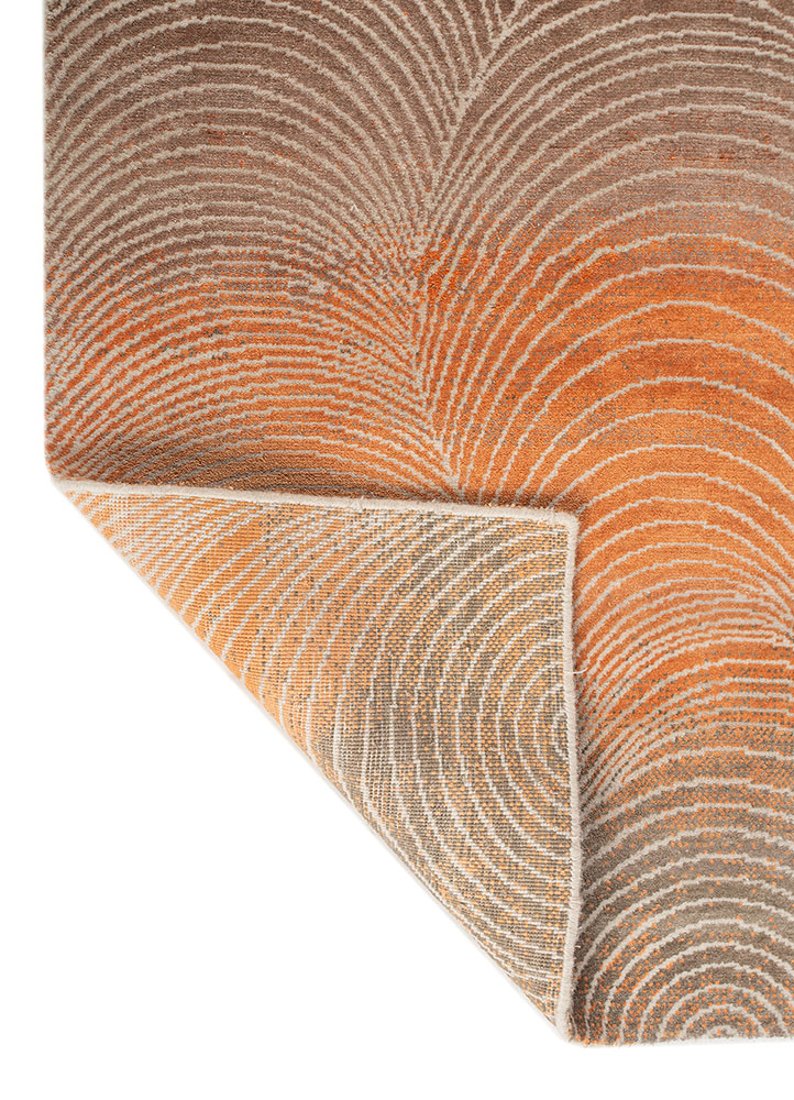 azalea ivory wool and bamboo silk hand knotted Rug - Perspective