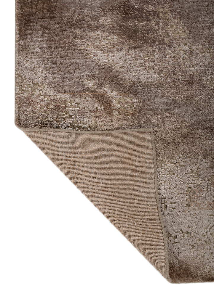 uvenuti beige and brown wool and bamboo silk hand knotted Rug - Perspective