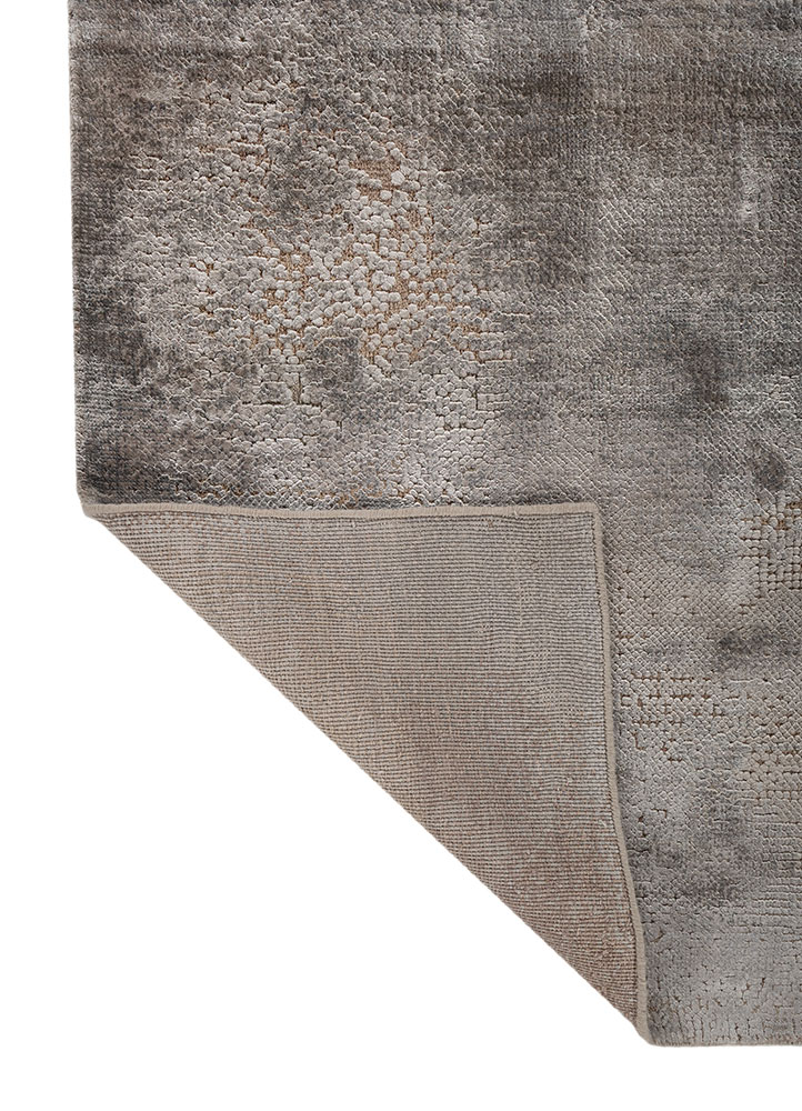 uvenuti grey and black wool and bamboo silk hand knotted Rug - Perspective