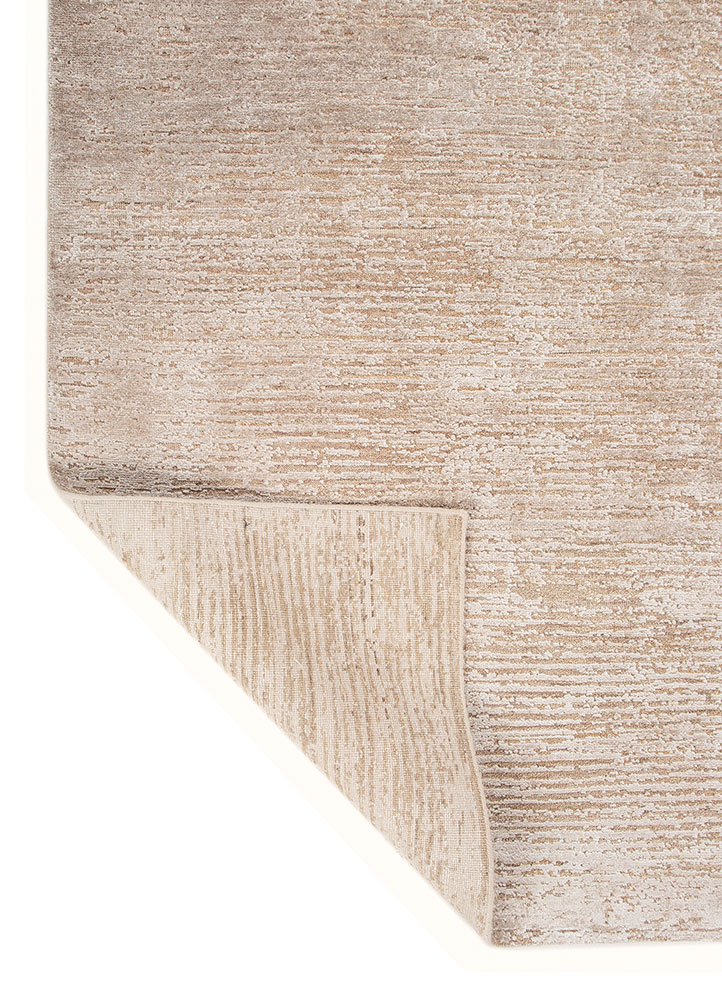 entropy ivory wool and bamboo silk hand knotted Rug - Perspective