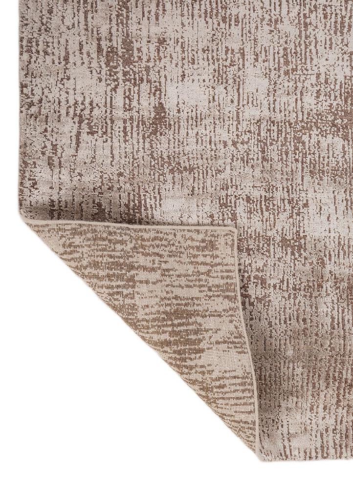 entropy ivory wool and bamboo silk hand knotted Rug - Perspective