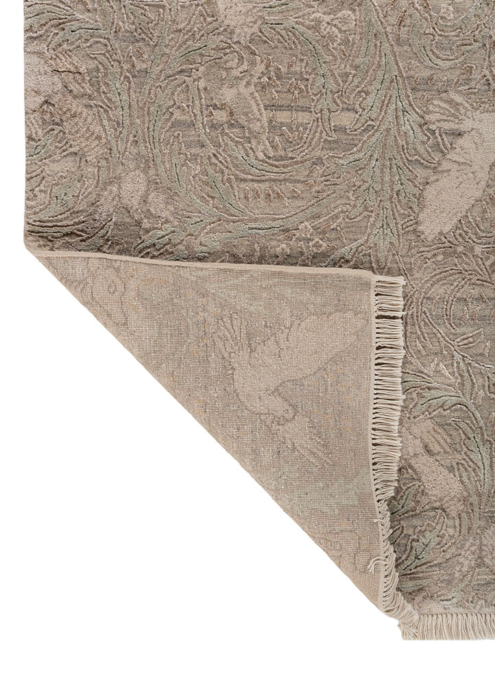aprezo ivory wool and bamboo silk hand knotted Rug - Perspective