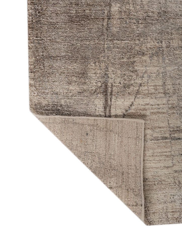 aprezo ivory wool and bamboo silk hand knotted Rug - Perspective