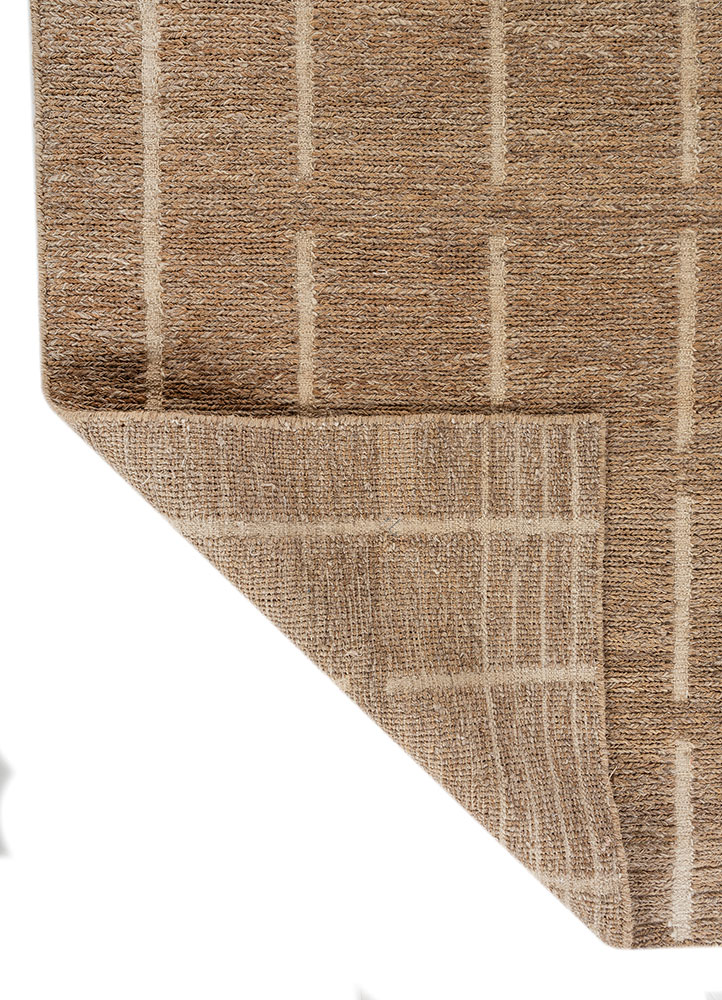 hula beige and brown jute and hemp hand knotted Rug - Perspective