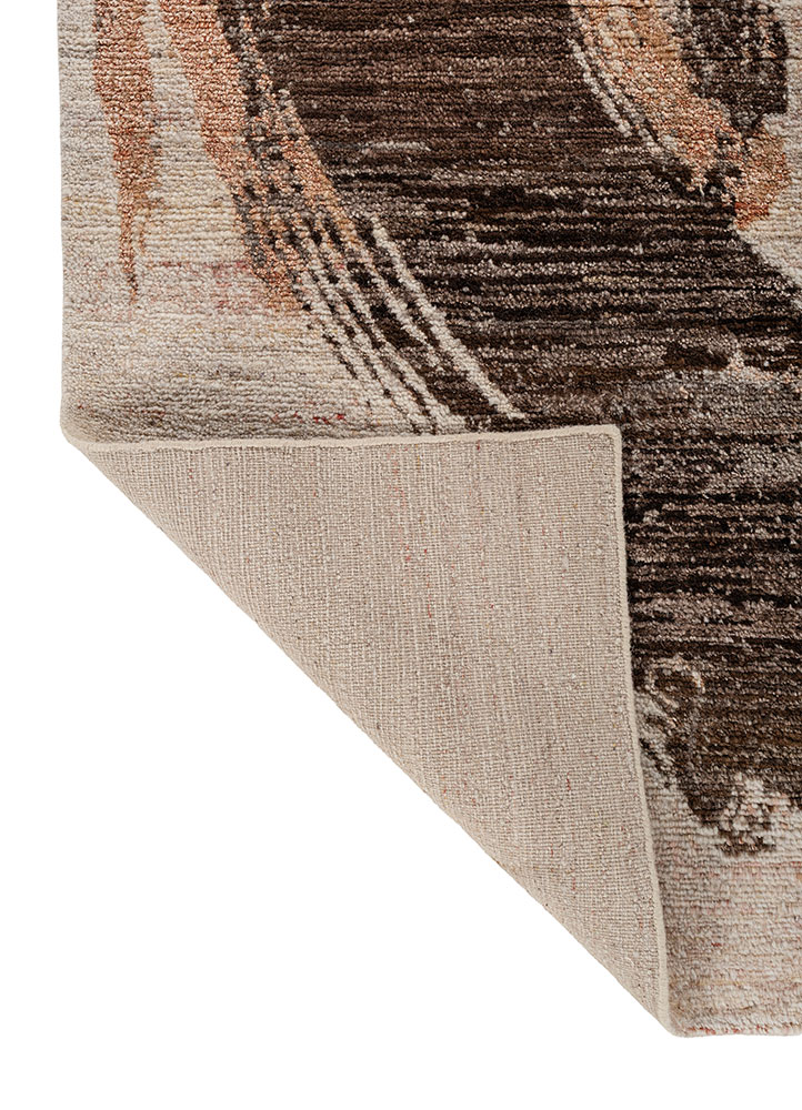 entropy ivory wool hand knotted Rug - Perspective