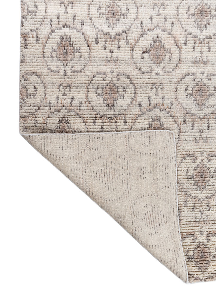 aprezo ivory wool hand knotted Rug - Perspective