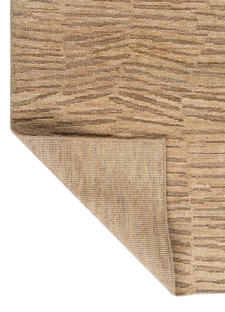 entropy beige and brown wool hand knotted Rug - Perspective