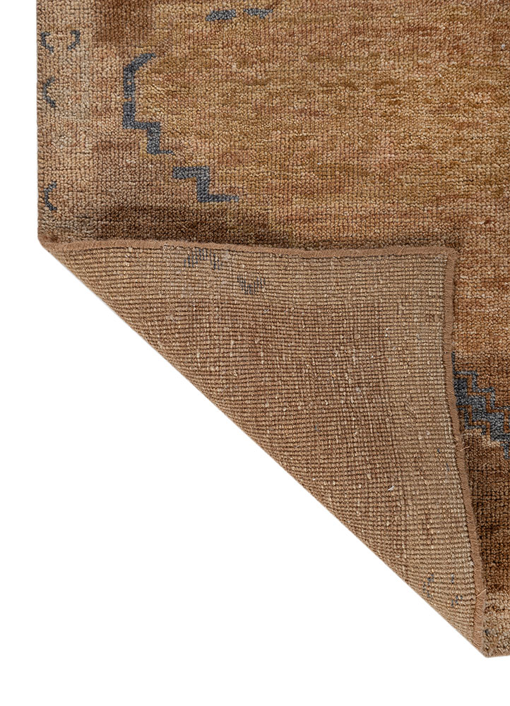 thyme red and orange wool hand knotted Rug - Perspective