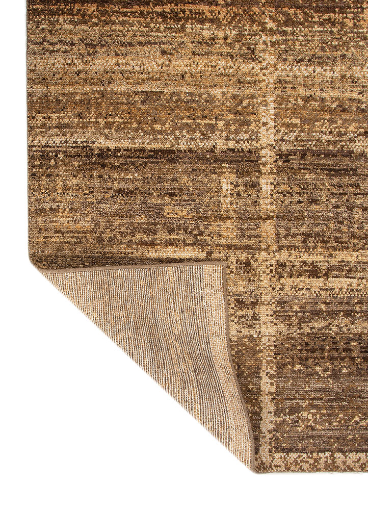 manifest beige and brown wool hand knotted Rug - Perspective