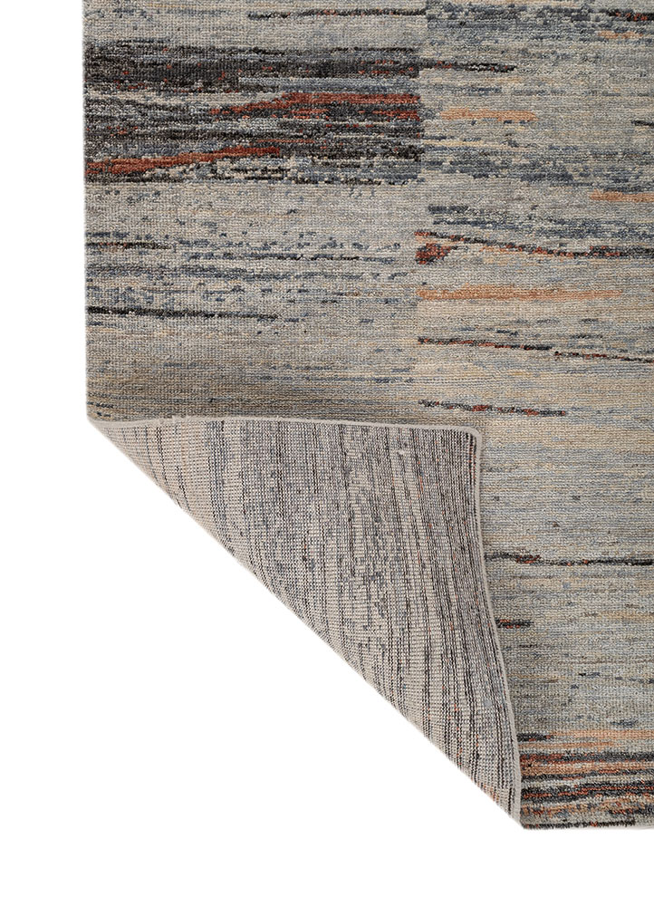 aprezo beige and brown wool hand knotted Rug - Perspective