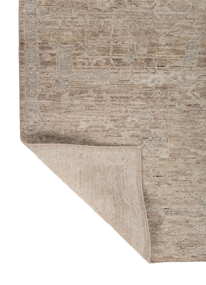 someplace in time beige and brown wool hand knotted Rug - Perspective