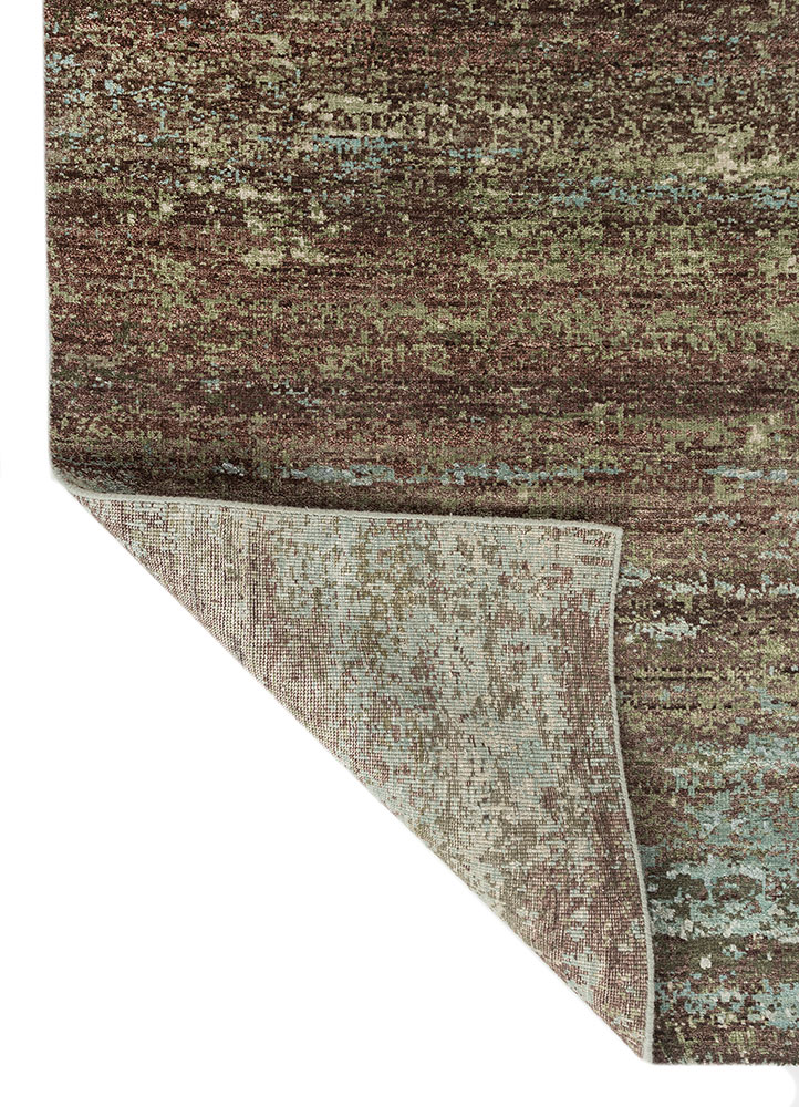 entropy ivory wool and silk hand knotted Rug - Perspective