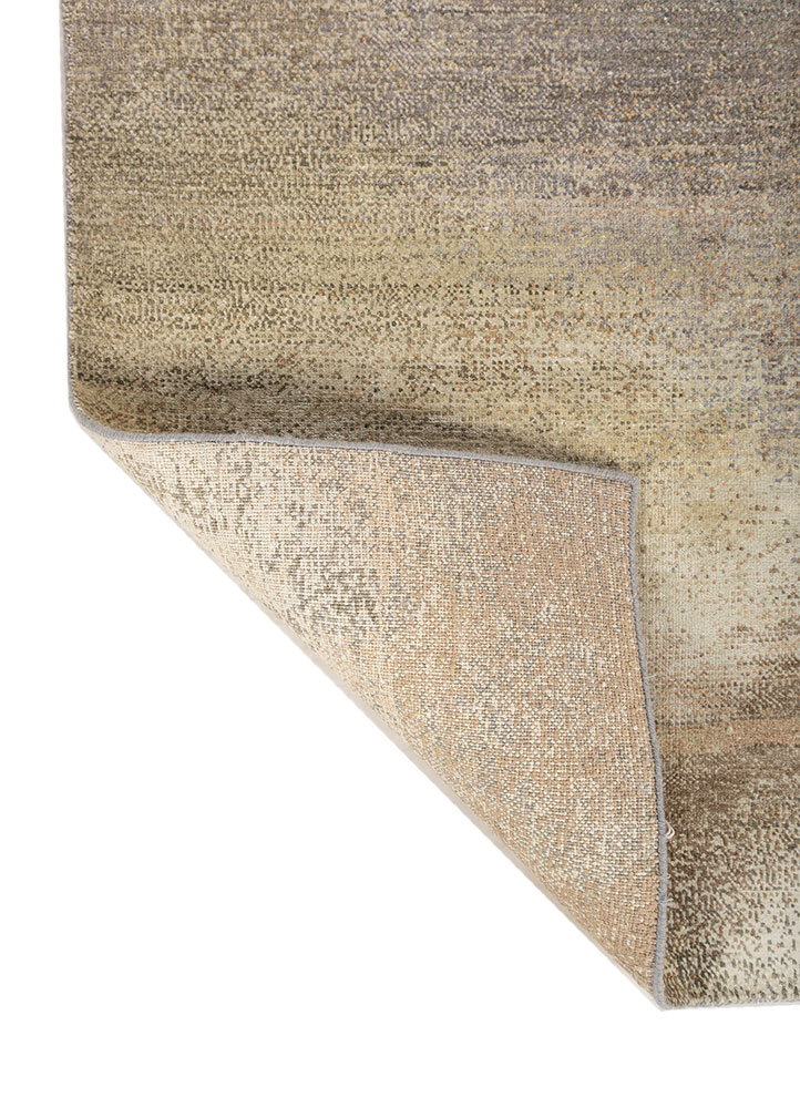 aprezo blue wool and silk hand knotted Rug - Perspective
