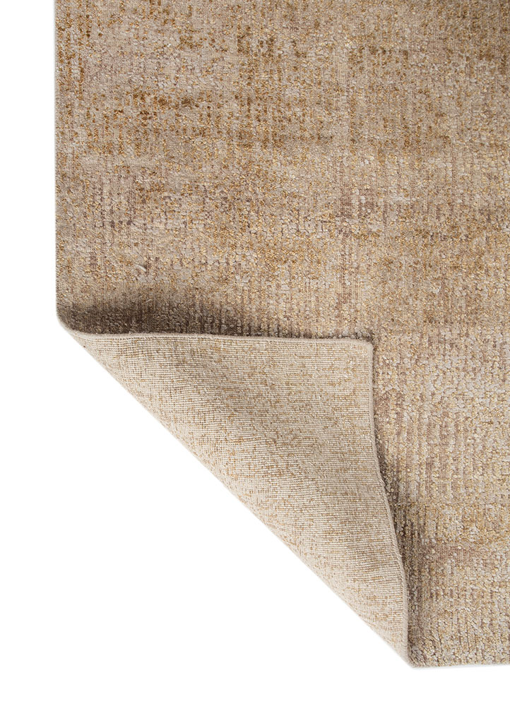 entropy beige and brown wool and silk hand knotted Rug - Perspective