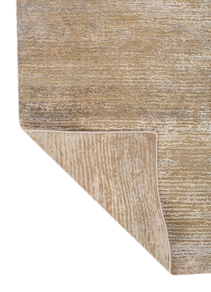 entropy ivory wool and silk hand knotted Rug - Perspective
