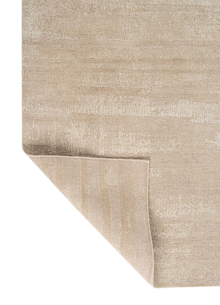 entropy ivory wool and silk hand knotted Rug - Perspective