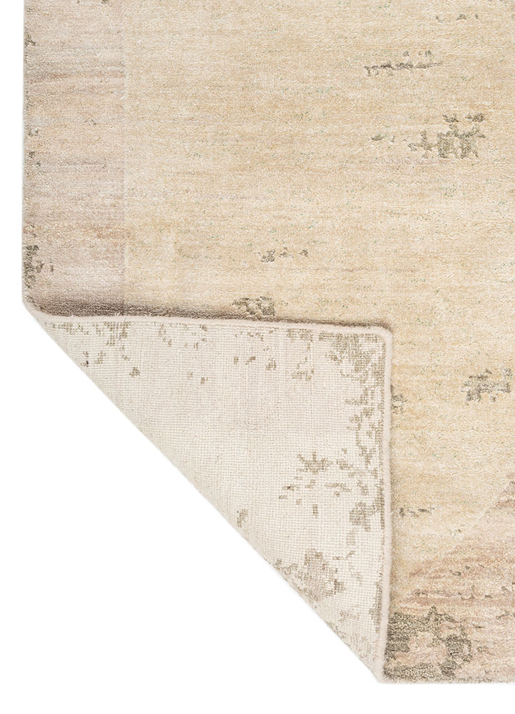 aakar by kavi ivory wool and silk hand knotted Rug - Perspective