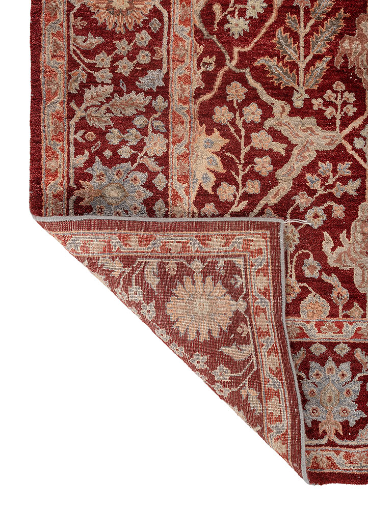 playing with tradition red and orange wool and silk hand knotted Rug - Perspective