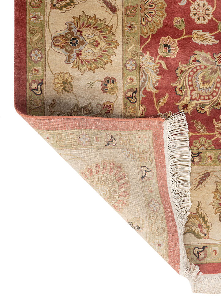 gulmarg red and orange silk hand knotted Rug - Perspective