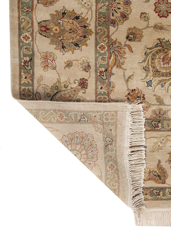 gulmarg ivory silk hand knotted Rug - Perspective