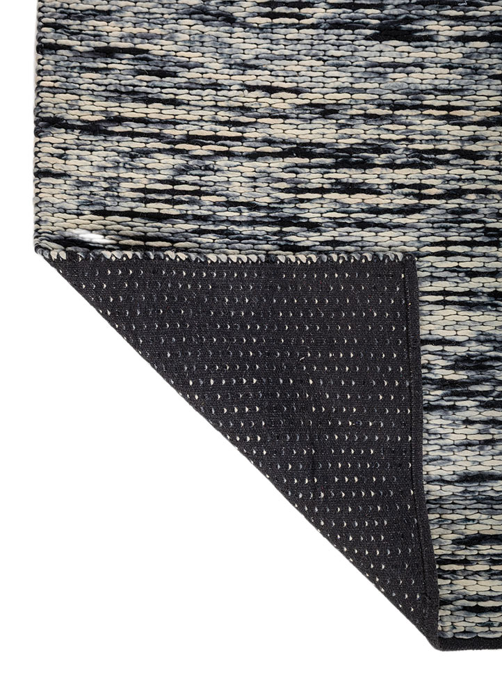 abrash grey and black wool flat weaves Rug - Perspective