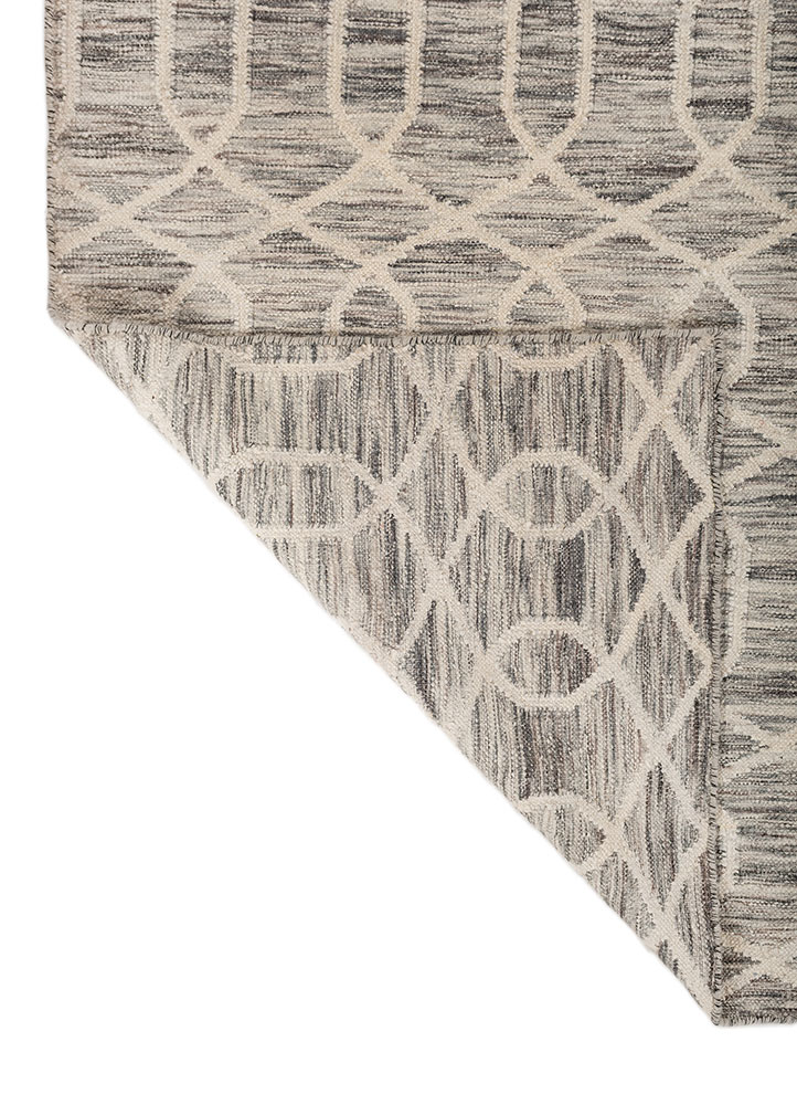 indusbar blue wool flat weaves Rug - Perspective