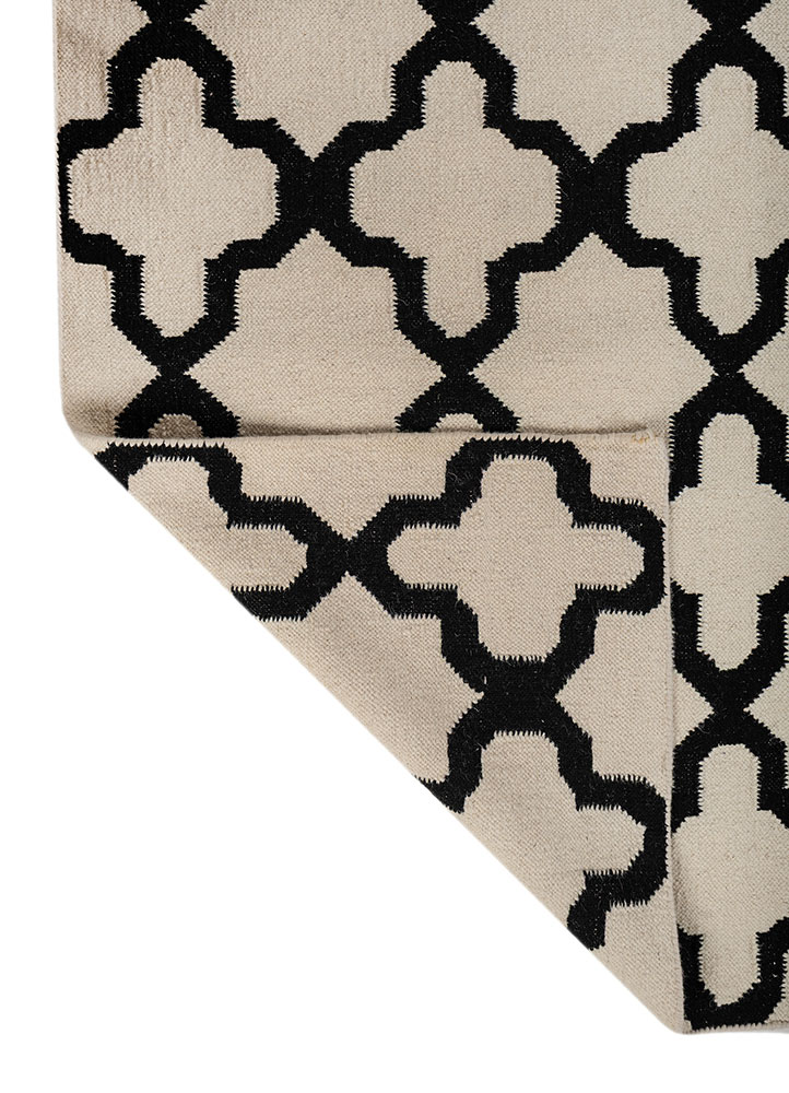 indusbar ivory wool flat weaves Rug - Perspective