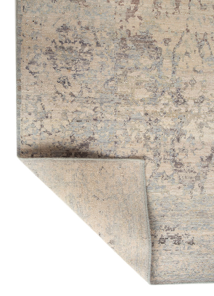 someplace in time beige and brown wool hand knotted Rug - Perspective