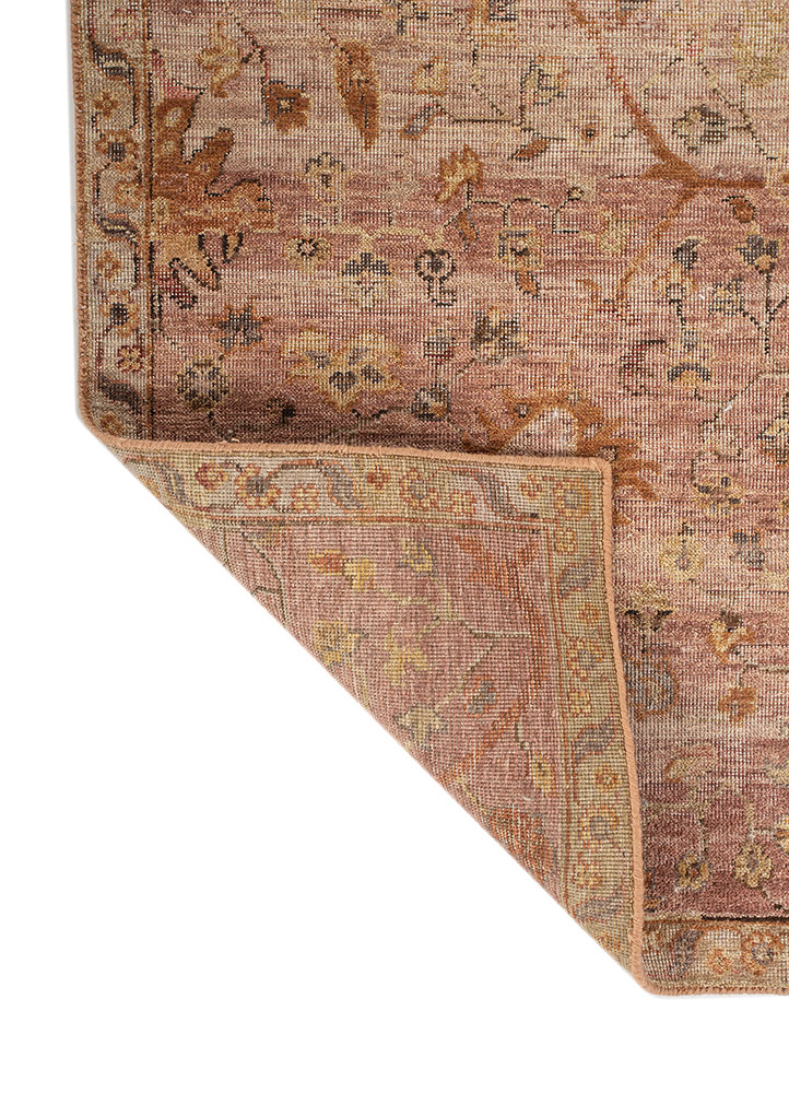 someplace in time red and orange afghan wool hand knotted Rug - Perspective