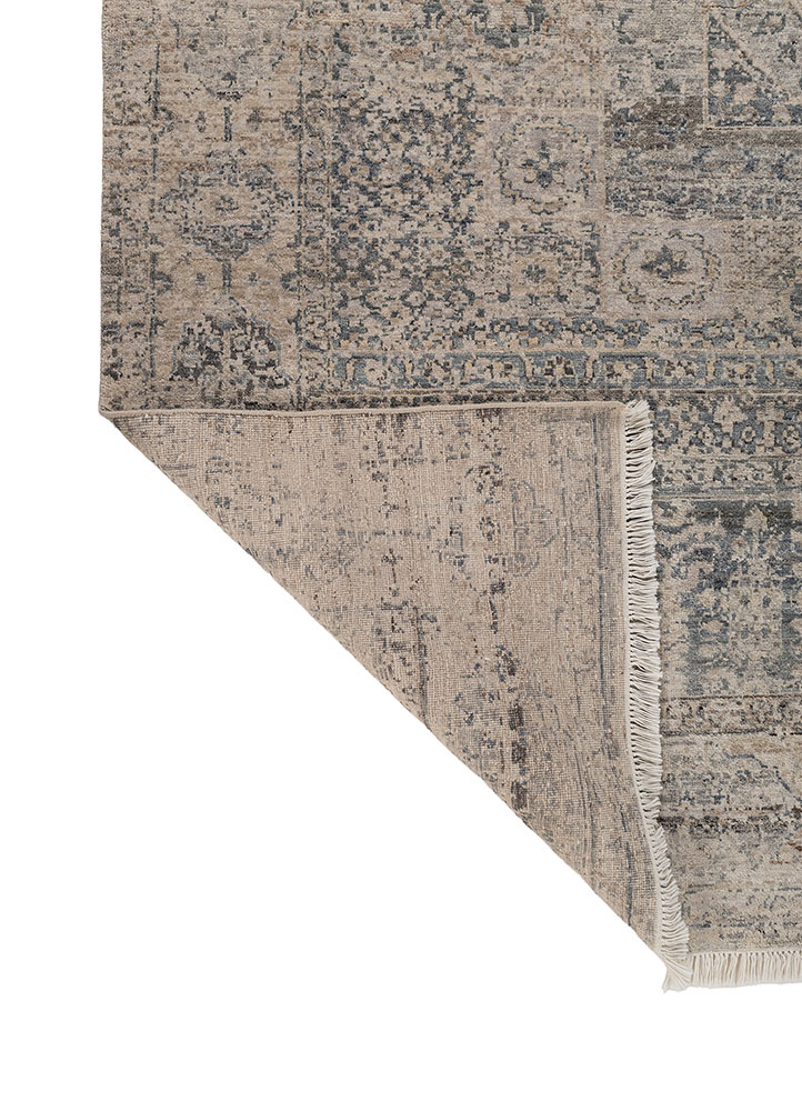 someplace in time ivory afghan wool hand knotted Rug - Perspective