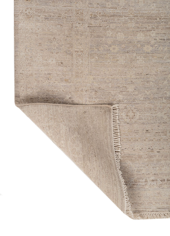 someplace in time ivory wool hand knotted Rug - Perspective