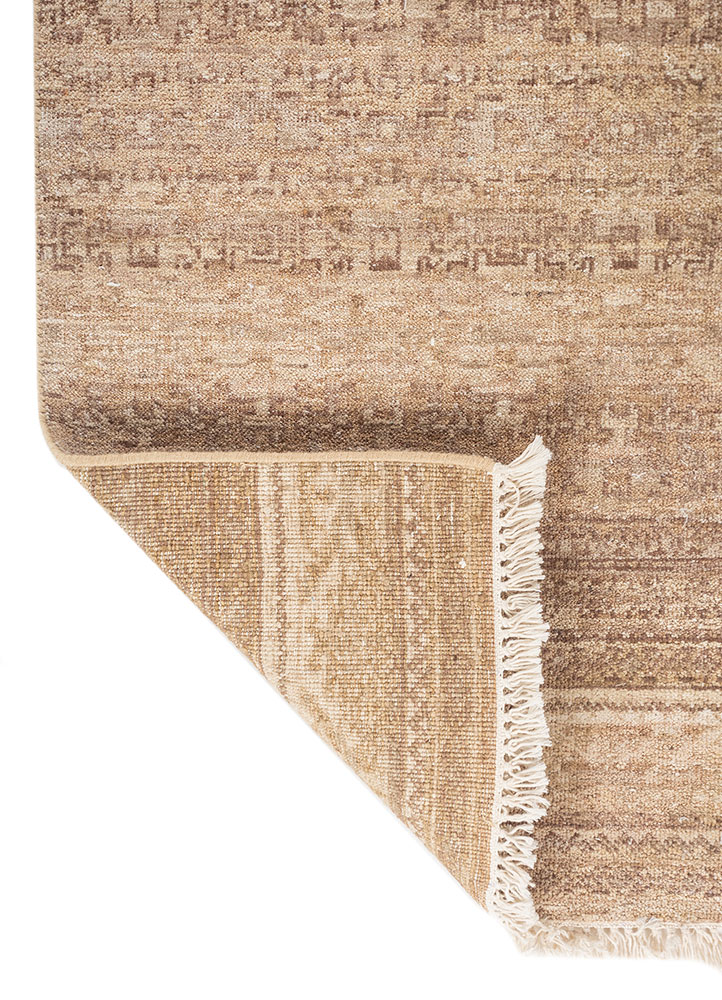 erbe beige and brown afghan wool hand knotted Rug - Perspective