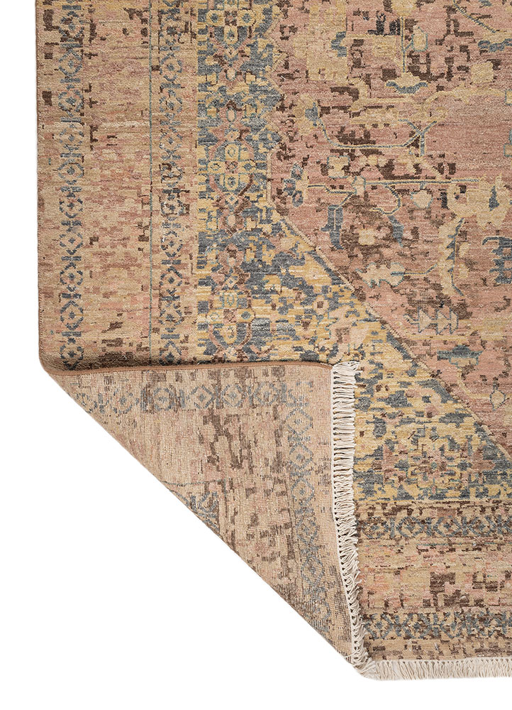 someplace in time red and orange wool hand knotted Rug - Perspective