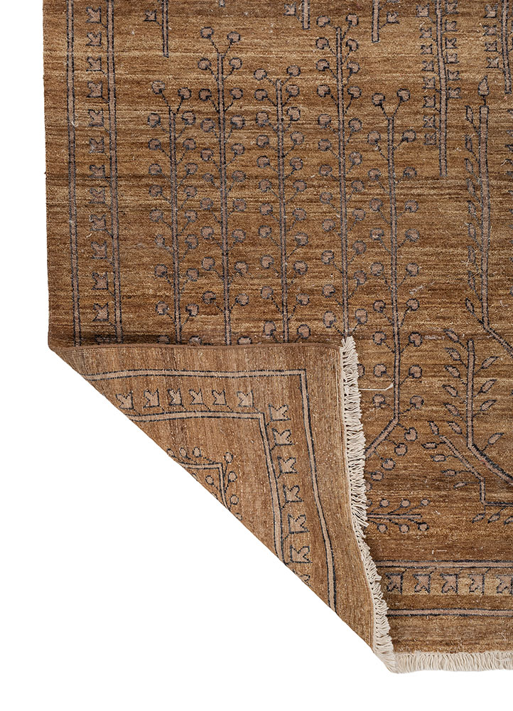 someplace in time red and orange afghan wool hand knotted Rug - Perspective