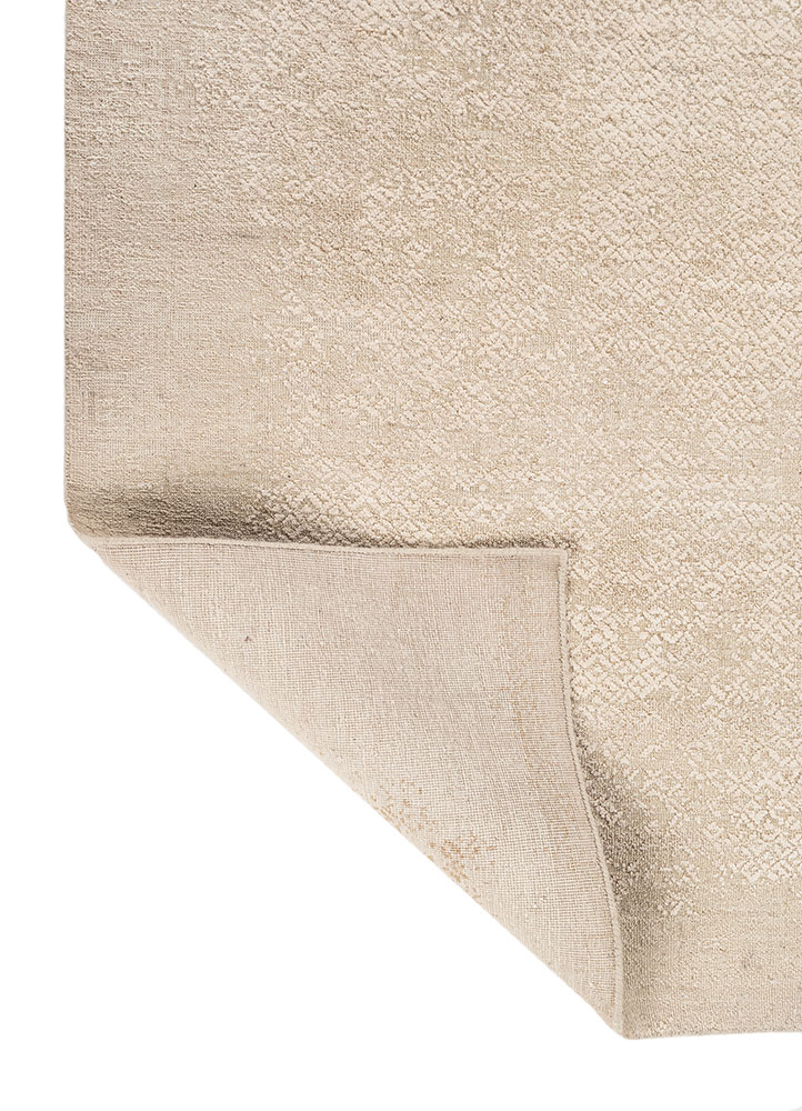 manifest ivory wool and silk hand knotted Rug - Perspective