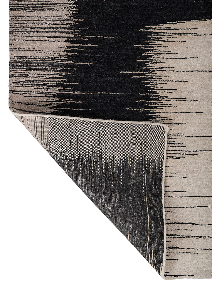 afterglow by kavi ivory wool and silk hand knotted Rug - Perspective