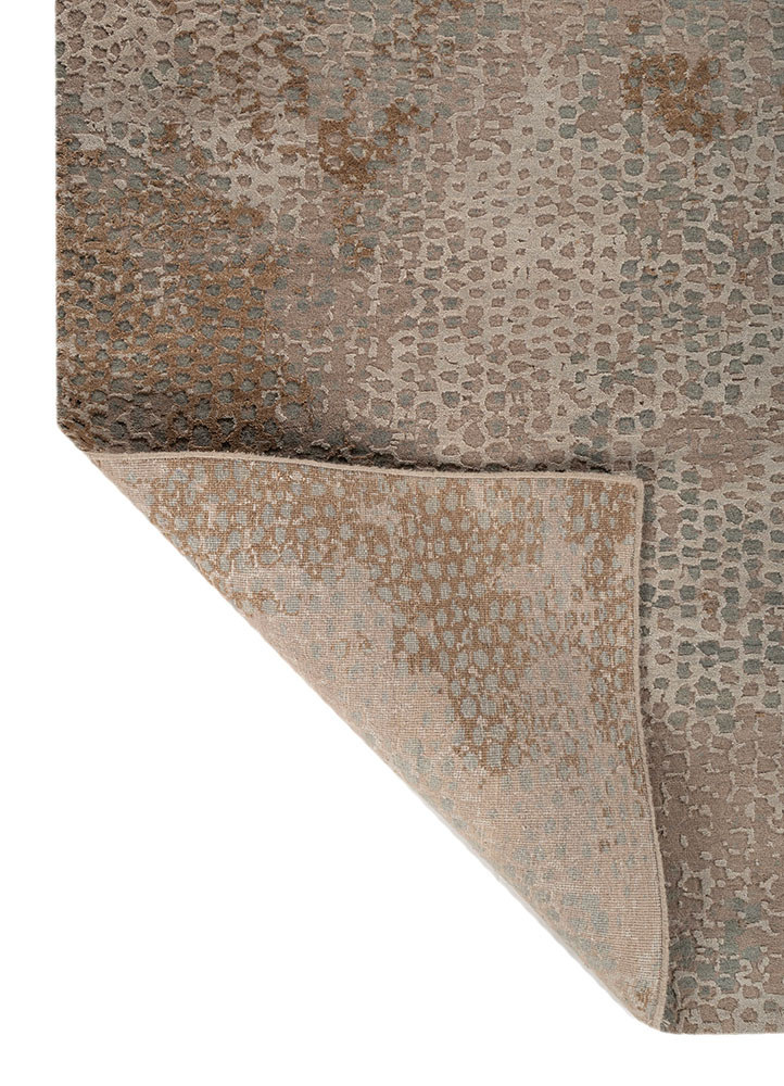 chaos theory by kavi blue wool and silk hand knotted Rug - Perspective
