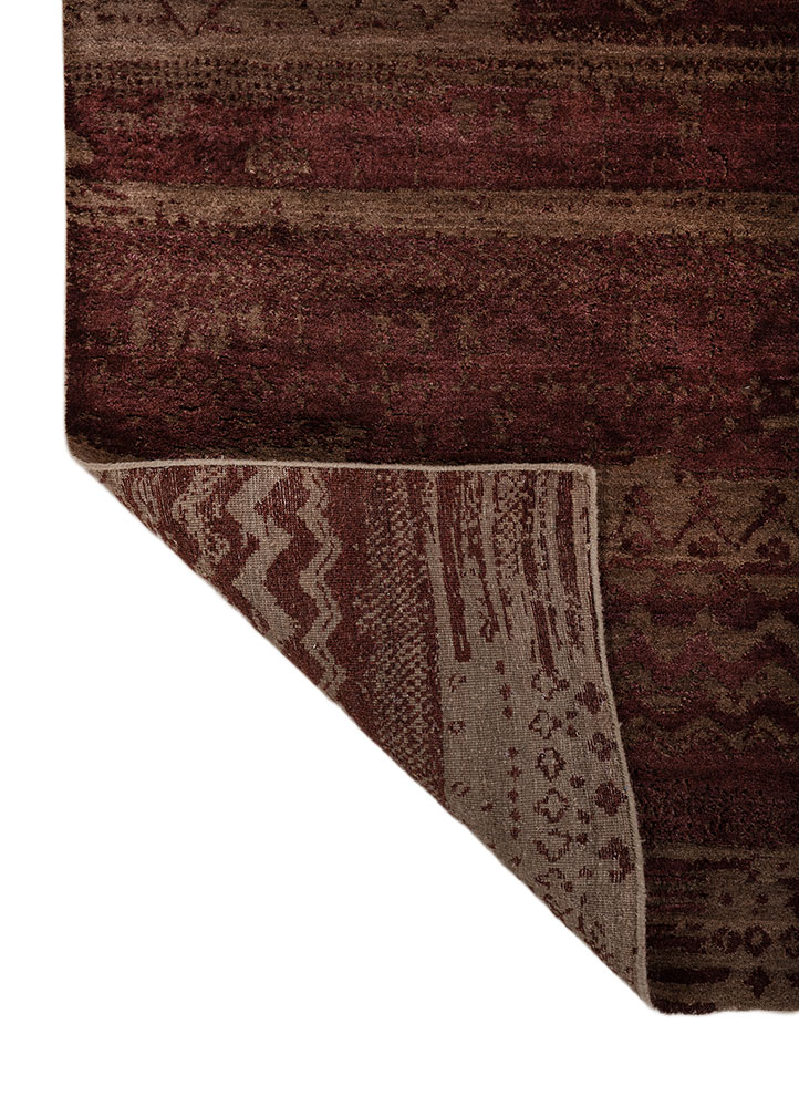 project error by kavi beige and brown wool and silk hand knotted Rug - Perspective