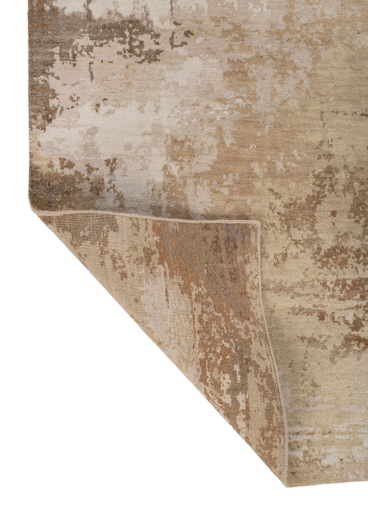 chaos theory by kavi ivory wool and silk hand knotted Rug - Perspective