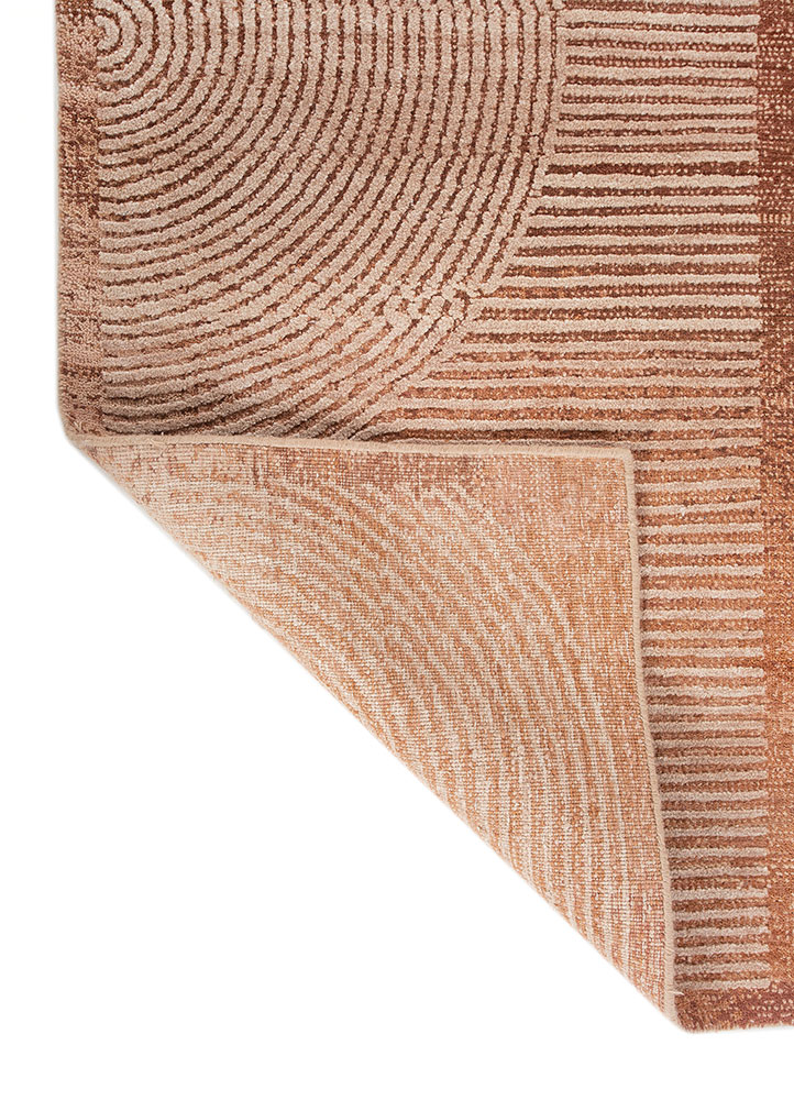 azalea red and orange wool and silk hand knotted Rug - Perspective
