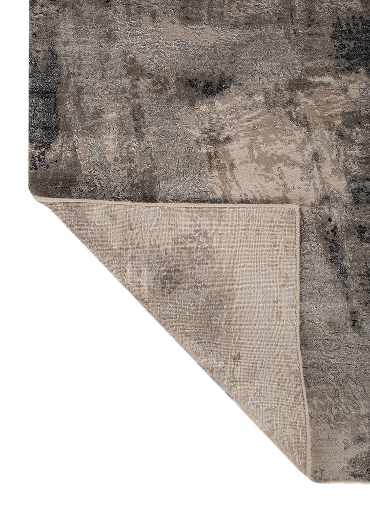 free verse by kavi ivory wool and silk hand knotted Rug - Perspective