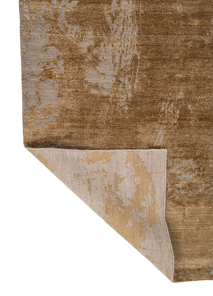 free verse by kavi gold wool and silk hand knotted Rug - Perspective