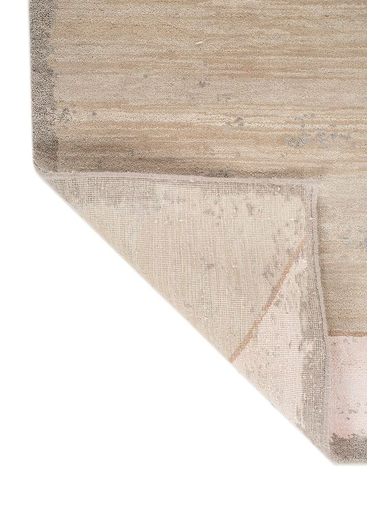 hidden by kavi beige and brown wool and silk hand knotted Rug - Perspective