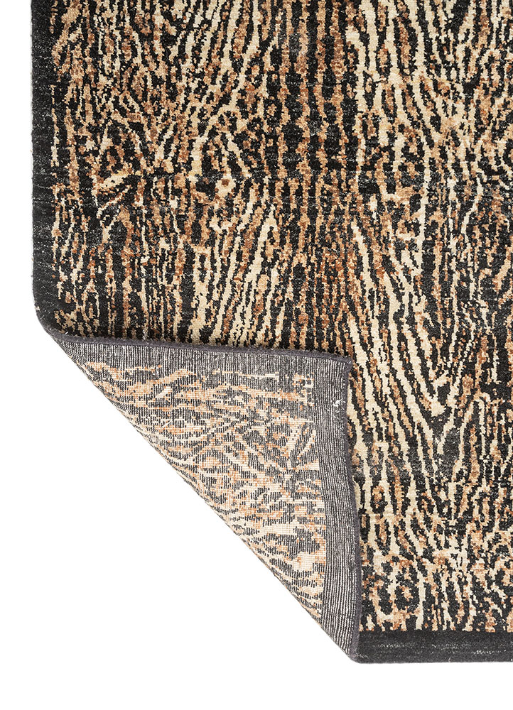 gilded age grey and black afghan wool hand knotted Rug - Perspective