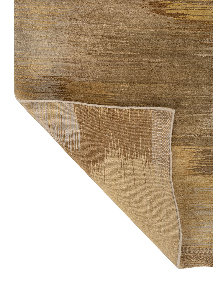 afterglow by kavi gold wool hand knotted Rug - Perspective