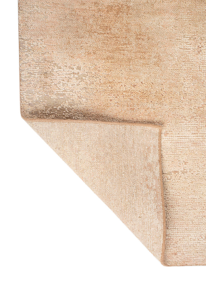 entropy red and orange wool and silk hand knotted Rug - Perspective
